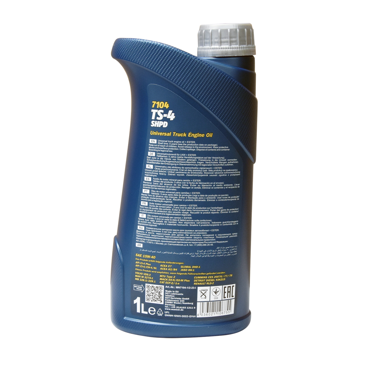 ACEITE 15W40 1LT TS-4 EXTRA SHPD MN7104-1A API SL CI4 MANNOL UE:20 - Imagen 2